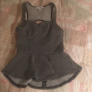 Sans Souci Cute Polkadot Peplum Top Size Small